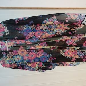 Black floral wrap one size